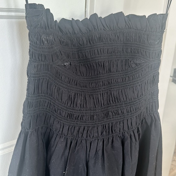 HM black smocked midi dress size small - Picture 4 of 4